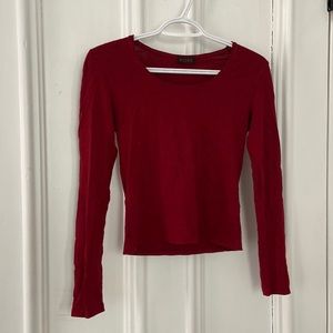 red long sleeved shirt
